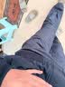 顶峰保罗（Dingfengbaoluo）美式复古长裤夏季高街休闲男士宽松直筒阔腿微喇裤SPD01藏青色2XL 实拍图