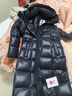 坦博尔鹅绒服女长款连帽收腰显瘦加厚保暖女士羽绒服550890D极光黑170 实拍图