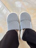洁丽雅防水棉拖鞋男士秋冬季室内居家防滑保暖厚底踩屎感加绒全包棉鞋女 灰色【防水羽绒布，耐赃易清洗】 42-43 (适合41-42) 实拍图