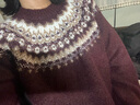 优衣库女装费尔岛风圆领针织衫/毛衣毛衫479233 19 酒红色 L /160/88A 实拍图