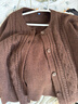 优衣库童装女童souffle yarn舒芙蕾开衫长袖毛衣外套新款478173 38 深褐色 160 实拍图