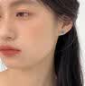 戚小米s999纯银养耳洞耳钉女耳骨钉耳蜗养耳棒小耳环气质高级感足银耳饰 海蓝色一对【999足银】 实拍图