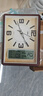 康巴丝（Compas）座钟客厅钟表台钟石英钟时钟现代日历温度床头钟3001 仿木 26cm 实拍图