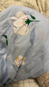 芬腾 睡衣女士纯棉秋季新款清新花朵印花翻领长袖开衫家居服套装 兰底花 M 实拍图