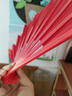 佳茉手工制作diy红色竹骨塑料骨响扇武术表演扇太极扇功夫扇子双面扇儿童舞蹈扇子升级加厚）8寸红素面 实拍图