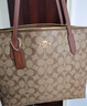 蔻驰（COACH）【品牌直供】女士大号大容量单肩手提托特包棕黄拼棕色CBT20 实拍图