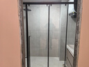 东鹏（DONGPENG）淋浴房三联动推拉门一字形卫生间隔断干湿分离玻璃浴室隔断沐浴房 枪灰缓冲1.7-1.79/2米高|极窄 升级1.0壁厚不锈钢+2cm极窄边框 实拍图