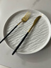 华青格西餐盘牛排盘8.5英寸白色陶瓷牛排盘子+刀叉高级轻奢意面餐盘套装 实拍图