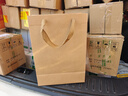 悠格码加厚牛皮纸袋手提袋 礼品袋服装茶叶送礼购物包装袋商务会议纸质袋子原色 竖款小号10个装 20*10*28cm 实拍图