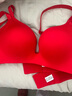 都市丽人本命年内衣女新年马年红色文胸无钢圈光面无痕薄款聚拢胸罩2B25C4 实拍图