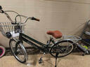 兰令自行车成年人通勤铝合金女士亲子带小孩城市上班代步变速单车 花语-祖母绿【升级弯把+加厚座垫】 24英寸 禧玛诺7速 实拍图