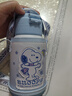 史努比（SNOOPY）保温杯儿童大容量316L不锈钢吸管水壶幼儿园学生便携双饮喝水杯子 实拍图