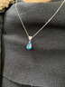 rarebeauty【情人节礼物送女友老婆】项链女士银蓝托帕石宝石吊坠水晶时 顺丰刻字-3克拉银项链 实拍图