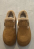 百丽厚底保暖毛毛鞋女2025冬新二层牛皮复古勃肯鞋JD009DM5 棕毛里 38 实拍图