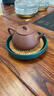 古德窑 复古壶承壶垫陶瓷干泡台日式紫砂养壶底座茶承茶具配件定制壶托储水式 粗陶《天青+藤编垫》壶承 实拍图