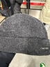 CACUSS纯羊毛毛线帽子男士秋冬加厚保暖护耳帽大头围套头针织帽黑深灰 实拍图