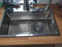 奈田（NTNO）厨房水槽大单槽洗菜盆一体盆304不锈钢加厚5.0压纹耐磨集渣洗碗槽 雅银集渣大单槽+三挡抽拉龙头 75*46cm【台控下水-加厚5.0】 实拍图