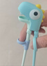 babycare儿童筷子宝宝硅胶训练筷婴幼儿餐具专用筷 恐龙练习筷-马卡蓝 实拍图