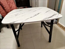 圣洛伊可折叠桌小户型家用餐桌饭桌简约吃饭桌出租屋便携式户外方桌长桌 白理石纹【80*50*52】方桌-升级 实拍图