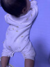 婧麒（JOYNCLEON）婴儿保暖连体衣秋冬季宝宝夹棉衣服哈衣新生儿空气棉睡衣爬服 斜开黄色小熊 73cm 实拍图
