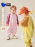 迷你巴拉【抗静电】婴幼儿毛绒外出连体衣摇粒绒可外穿宝宝衣服春新款 粉红兔兔 【抗静电 更自在】 90cm 实拍图