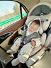 贝倍适（BAYBETSS）儿童安全座椅汽车用0-4-12岁宝宝360度旋转婴儿车载坐椅ISOFIX 米灰色【遮阳棚+上拉带+侧保护】 实拍图