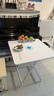 折叠桌餐桌家用小户型吃饭桌简易租房出租屋正方形小方桌子便携式 白色+白架【70*70*74cm】 实拍图