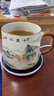 青花汝窑茶杯水杯陶瓷带盖茶水分离可定制送礼家用高档办公马克杯 汝窑千里江山-办公杯 实拍图