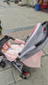 豪威 婴儿推车可坐可躺双向超轻便折叠伞车宝宝0-3岁手推车小孩儿童车 拼粉色+至尊款+一键折叠+全功能 实拍图