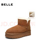 百丽慵懒百搭厚底雪地靴女靴子25冬新增高加绒短靴JD016DD5 可可栗 39 实拍图