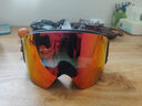 南恩NANDN滑雪镜护目镜女雪地滑雪眼镜透气高清防雾翻盖男滑雪镜NG17 暗黑赤焰红 实拍图