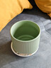 陶瓷花盆绿植盆栽亚光北欧风简约花盆大号桌面绿植盆送塑料托盘 绿色 中号（13*13*12.3） 实拍图