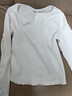 优衣库女装罗纹亨利领T恤/长袖修身短款内搭打底479591 487908 487908/01乳白色 M 实拍图
