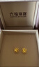 六福珠宝新年礼物 黄金耳钉四时春花足金四叶草耳钉 计价 约1.20克 实拍图