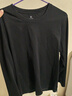 布先生明星同款长袖T恤男士小白T内搭 长袖标准T-圆领-黑色 L(175) 实拍图