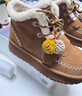 百丽（Belle）姜饼屋毛球挂饰雪地靴女冬季增高加绒保暖棉鞋F2Y1DDD5 棕色-毛里【沈羽洁推荐】 35 (225mm) 实拍图