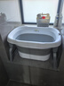 世纪宝贝（babyhood）儿童泡澡桶折叠浴桶 婴儿洗澡盆0-10岁家用加大感温款 赠浴凳330 实拍图