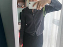 优衣库女装精纺美利奴羊毛罗纹圆领针织短开衫/25秋冬新款478336 09 黑色 2XL /165/100B 实拍图