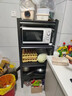 美亿莱厨房置物架不锈碳钢货架家用微波炉架落地收纳储物架烤箱架子多层 【3层碳钢加厚】长40宽30高80 实拍图