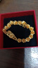 【大捡漏香港正品999黄金色手链光砂实心圆珠转运珠仿沙金手环礼 玫瑰花金色手链 实拍图