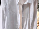 罗蒙（ROMON）纯色商务职业正装男士白衬衫工装外套长袖衬衣男CS108白色3XL 实拍图