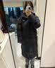 斐乐 斐护科技|斐乐女装长款羽绒服冬季休闲简约连帽保暖羽绒外套 正黑色-BK XL 实拍图