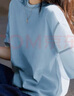 德玛纳【180G索罗娜】夏季时髦撞色线装饰打底衫灯笼袖宽松女式t恤 实拍图