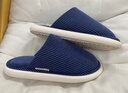优调 棉拖鞋女软底舒适抑菌防臭毛毛绒保暖室内居家防滑拖鞋男冬 藏青色【条纹款】 44-45 实拍图