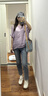 蕉内舒服蕾303A女士内衣法式美背蕾丝轻性感夏季透气薄款前扣文胸罩 【前扣美背】云雾紫 L （75C/80A/80B） 实拍图