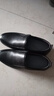 老人头皮鞋男鞋头层牛皮牛筋底商务休闲皮鞋中老年软底软面爸爸鞋 黑色 39 实拍图