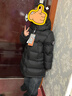 保姆鹅  【风墙】儿童羽绒服宝宝中长款护脸加厚外套保暖童装[NG2664] 炭黑 130 实拍图