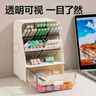 得力(deli)斜插式笔筒 多功能六格笔筒时尚大容量桌面收纳盒创意笔架小学初中学生必备 白色PK133 实拍图