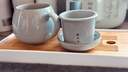 雅瓷汝窑陶瓷茶水分离杯家用带盖中漏办公室泡茶杯同心杯 汝窑同心杯340ml1只 实拍图