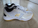 YONEX尤尼克斯羽毛球鞋yy入门级训练减震动力垫男女SHB101CR 白/金43码 实拍图